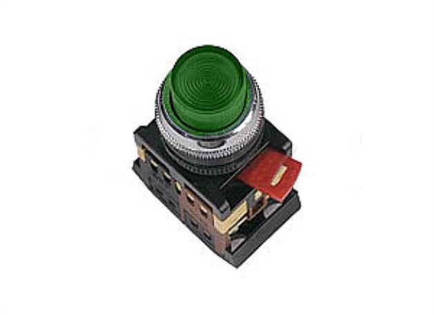 Кнопка ABLFP-22 зеленый d22мм неон-230В 1з+1р - SQ0704-0006 - TDM
